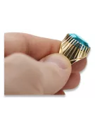 خاتم السمك 14 كارت من الذهب الأصفر فينتاج vrc048y